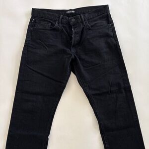 Tom Ford Straight Fit Black Stretch Selvedge Jeans – Made in USA - 33W